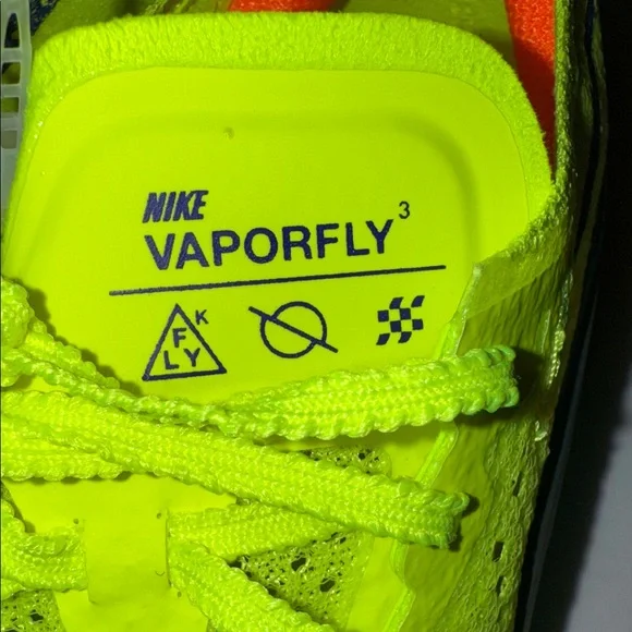 Nike ZoomX Vaporfly 3 DV4130-700 Women’s Volt/Scream Green/Black Sneakers Size 7 - Picture 6 of 9